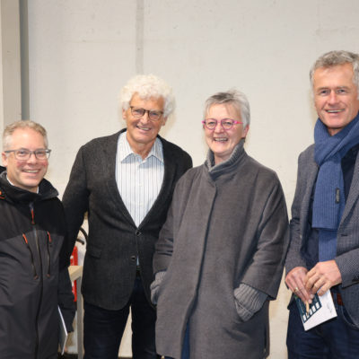 Wirtschaftsförderer Oliver Rahn (Singen) mit Friedhelm Schaal (Ingenieurbüro F. Schaal) und Beate Behrens (Konstanz) zu Besuch beim OPEN HOUSE.